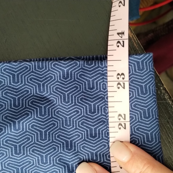 Hilary Radley crop ankle pants blue on blue design size 8 stretch mid rise - Picture 9 of 11